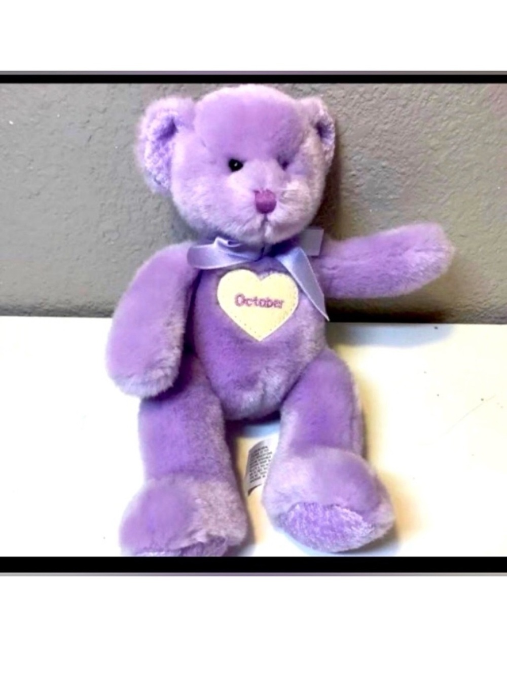 Russ Lavender 'October' Plush Teddy Bear with Heart Patch